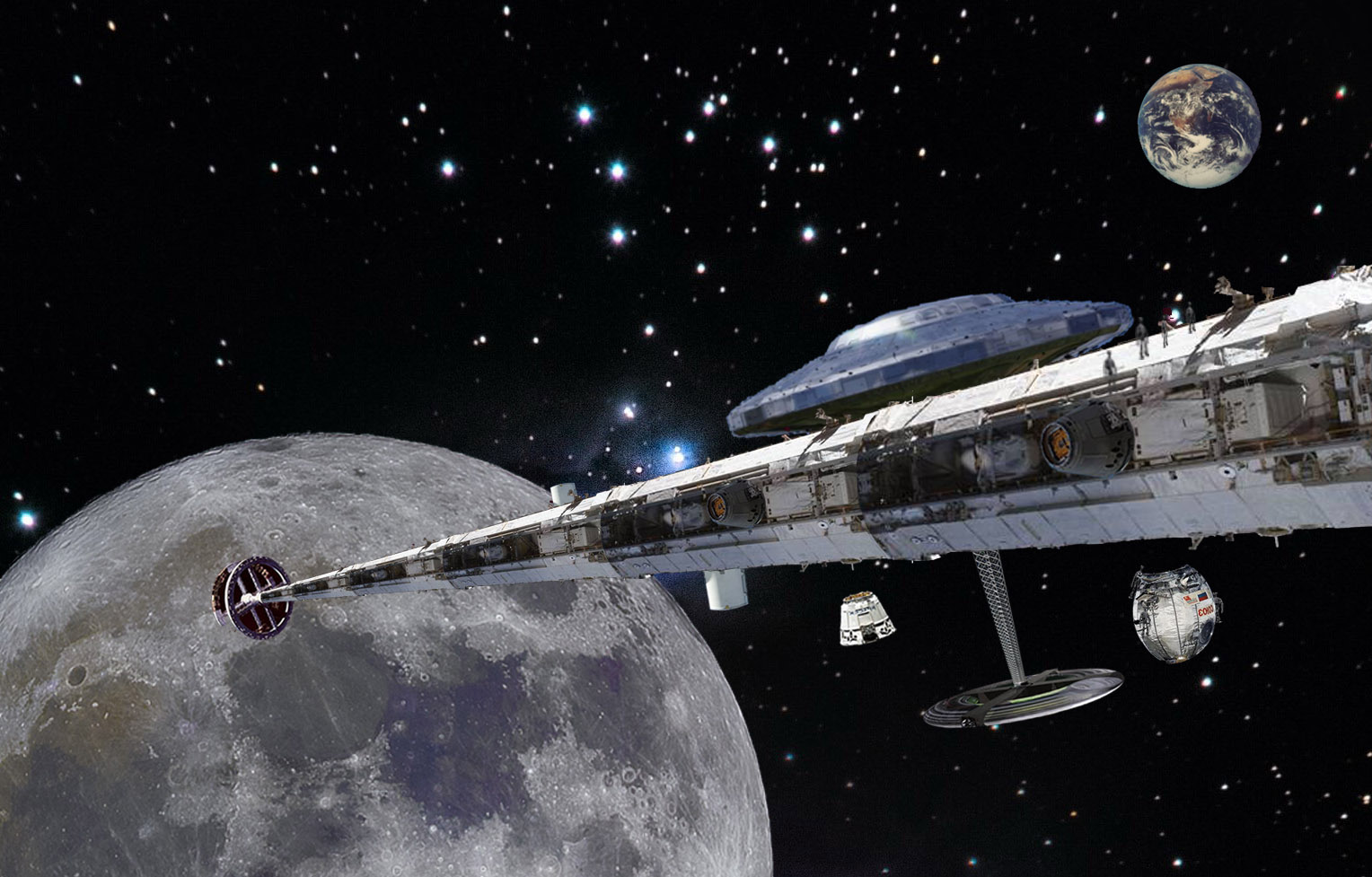 World Interstellar Space Exploration - WISE Orbital Base, in near rectilinear halo orbit around the moon